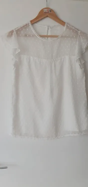 Blouse en tulle doublure manche papillon