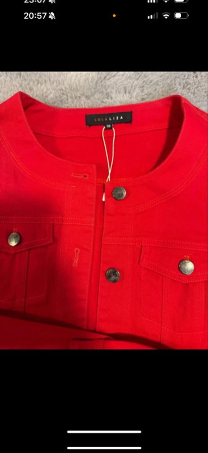 Veste lola liza rouge neuf taille S - photo numéro 3
