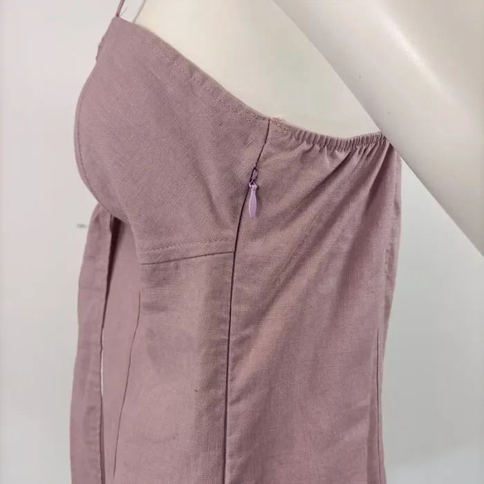 Ensemble Robe veste en Lin - Rose Parme vintage T40 - A201 - photo numéro 16