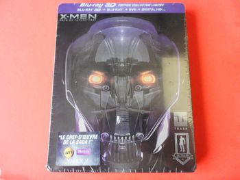 X Men Days of Future Past Steelbook Blu-ray 3D + Blu-ray +Fan Art - coffret Neuf
