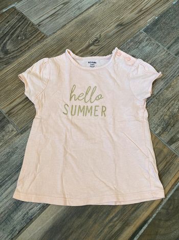 T-Shirt Rose Hello Summer Fille 24 mois