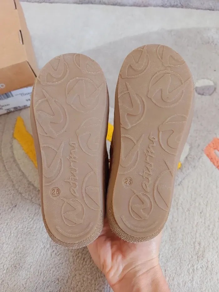 Bottines Naturino Bebay ZIP cognac écru 26 - photo numéro 7