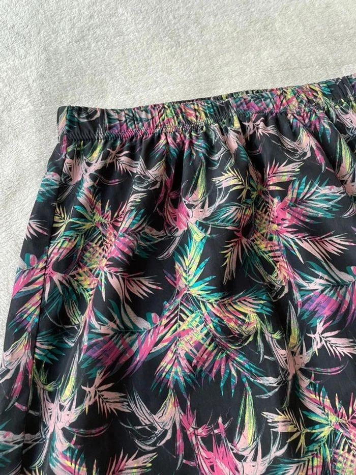 Jupe fluide doublée motifs fleurs colorées été ceinture élastique - photo numéro 2