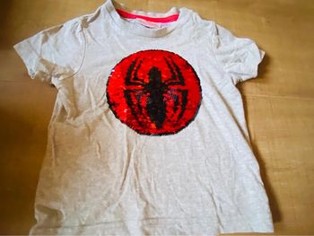 T shirt sequins spiderman