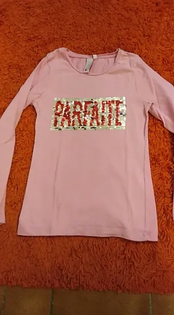 Tee shirt ML rose 8 ans