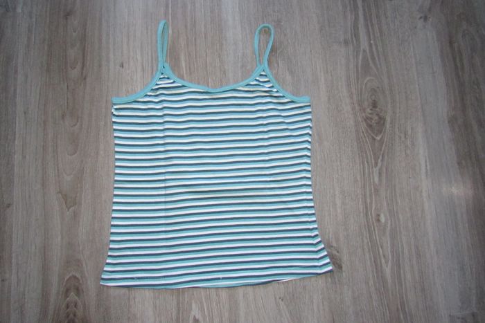 DÉBARDEUR RAYÉ BLEU ET BLANC FILLE "POCOPIANO" - 12 ANS - n°04 - photo numéro 3