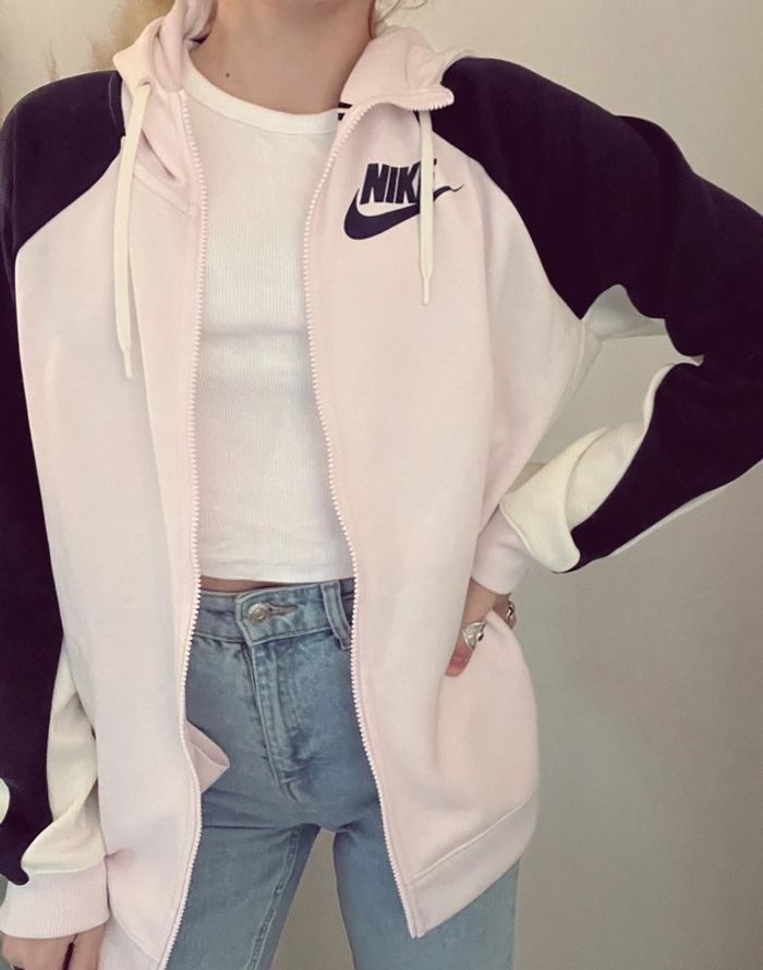 Veste de survêtement à capuche Nike marine et rose