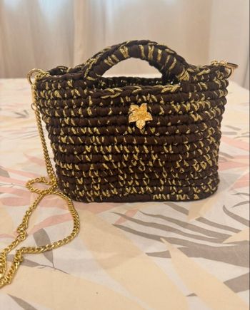 Sac à main marron & doré - idée cadeau Noël