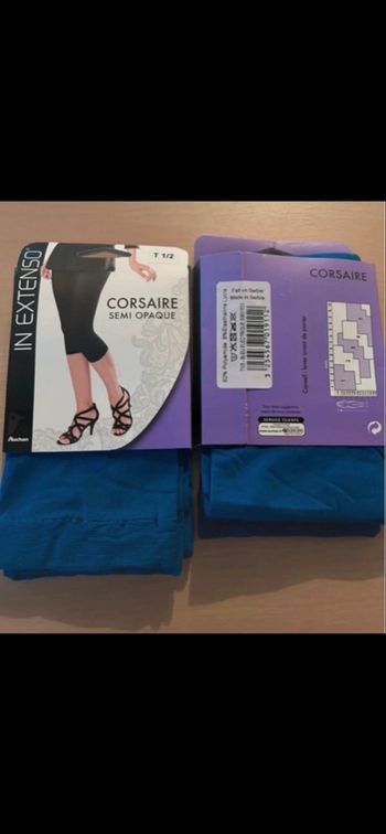 Lot de 2 corsair semi opaque bleu électrique taille 36/38