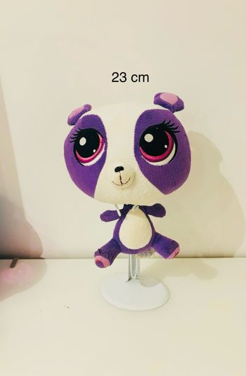 Hasbro Famosa 2014 Littlest Pet Shop LPS peluche Penny Ling panda panda violet et blanc yeux roses plush collection 2014 Russel Blythe Baxter Zoé Trent Minka Mark Sunil Nevla rare lot SOP77
