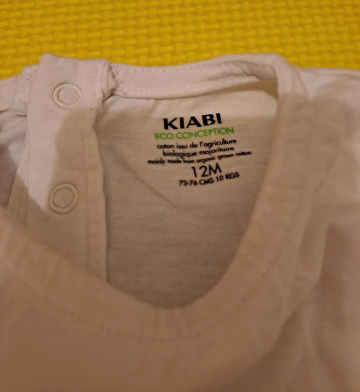 T-shirt manches courtes blanc, kiabi, taille 12 mois (73/76 cm) - photo numéro 3