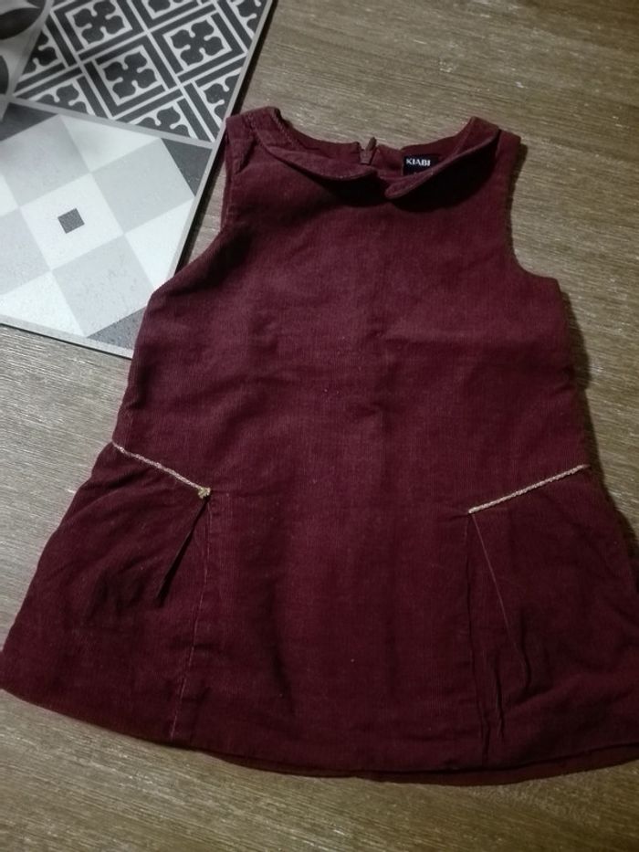 Robe bébé fille 9 mois velours bordeau doré