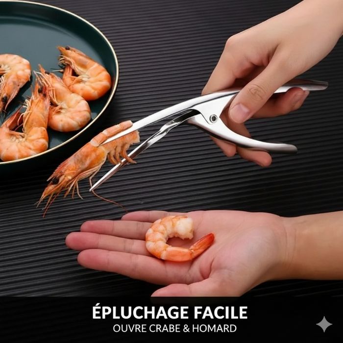 Éplucheur de crevettes, crabes, homards en acier inoxydable