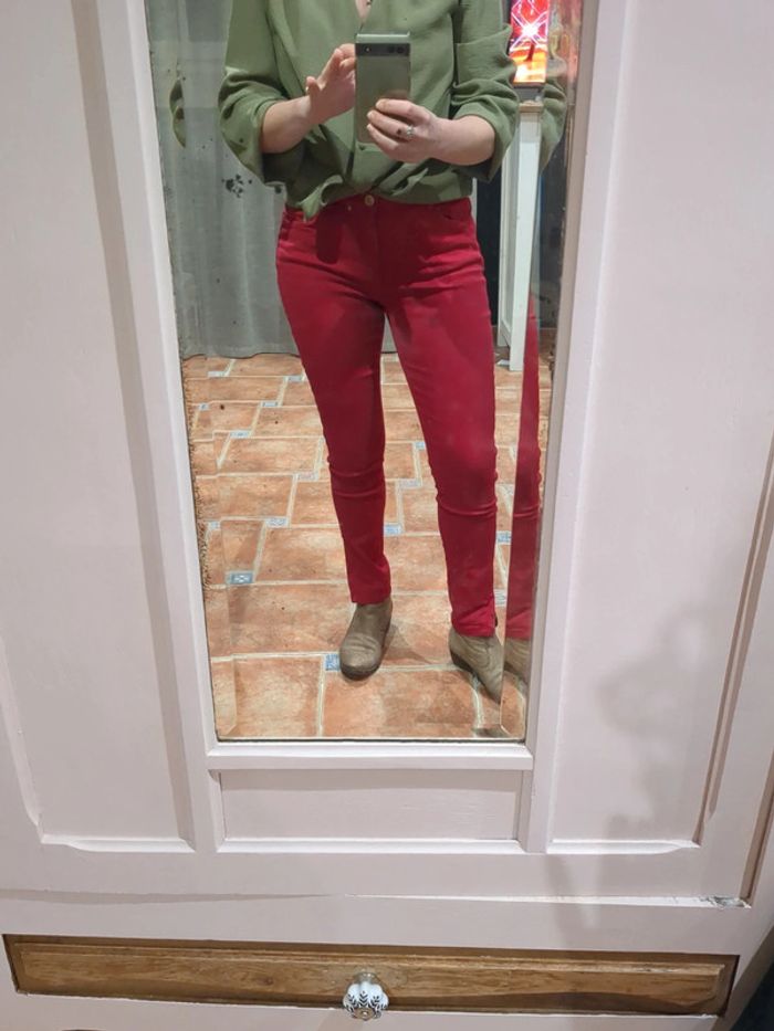Pantalon skinny rouge vila 40