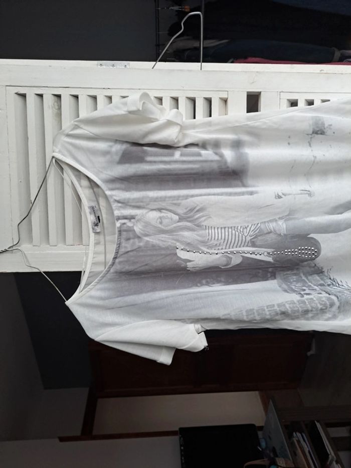 tee shirt voile beige - photo numéro 6