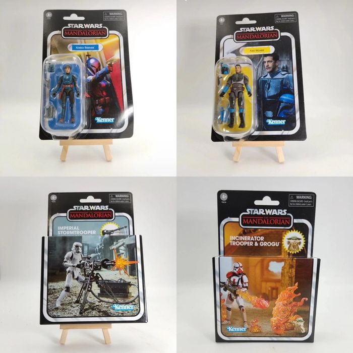 Lot de 4 figurines : Star Wars Kenner The Mandalorian 3,75 pouces incinérateur Trooper & Grogu