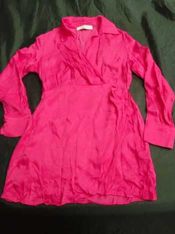 Robe fuchsia manches longues 