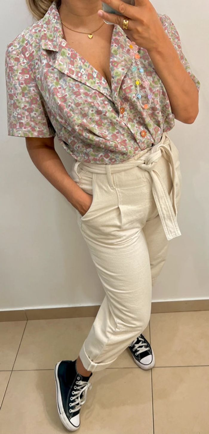 Chemise Vintage À Manches Courtes Imprimée Taille 44 - photo numéro 8