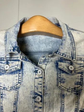 Veste en jean vintage blanc | Style rétro des années 90 Oversize Unisexe