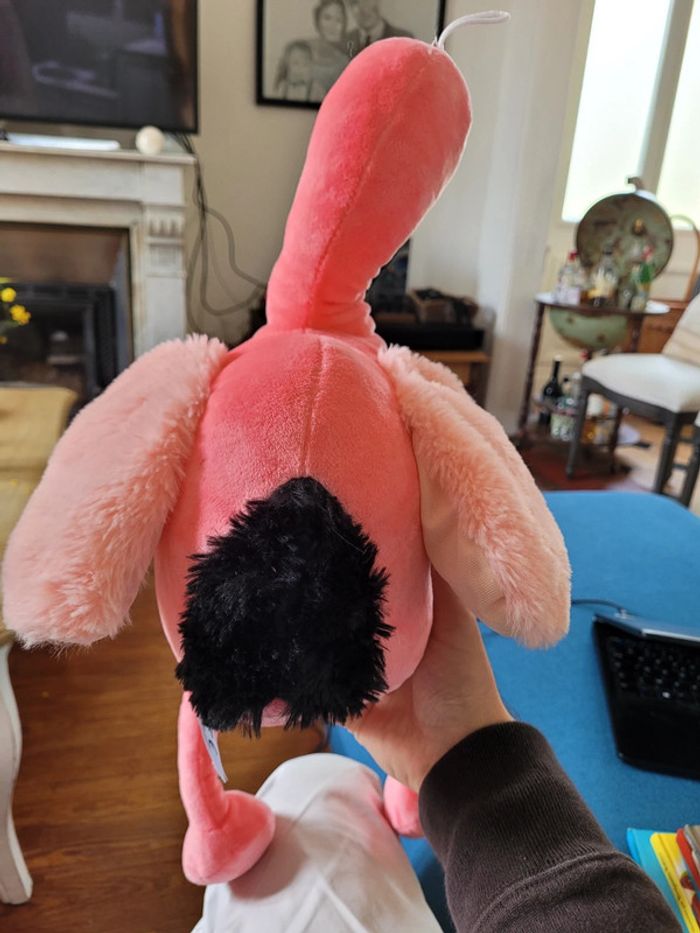 Peluche Grand Flamand Rose 55cm oiseau genre Ty ailes doudou - photo numéro 5