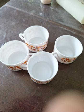 Lot de  4 grande tasse vintage Arcopal  Scania