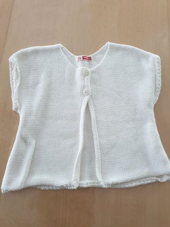 Gilet fille 18 mois blanc DPAM