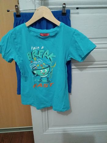 Pyjashort tissaia turquoise et multicolore