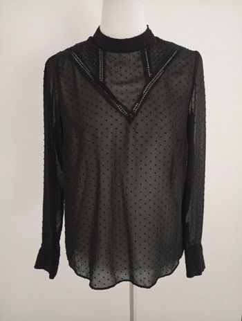 Stradivarius - blouse noire transparente taille L