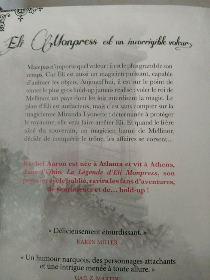 livre la légende d'Eli Monpress - photo numéro 2