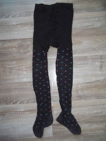 Collant marron à pois bleus et roses Tex 4/5 ans
