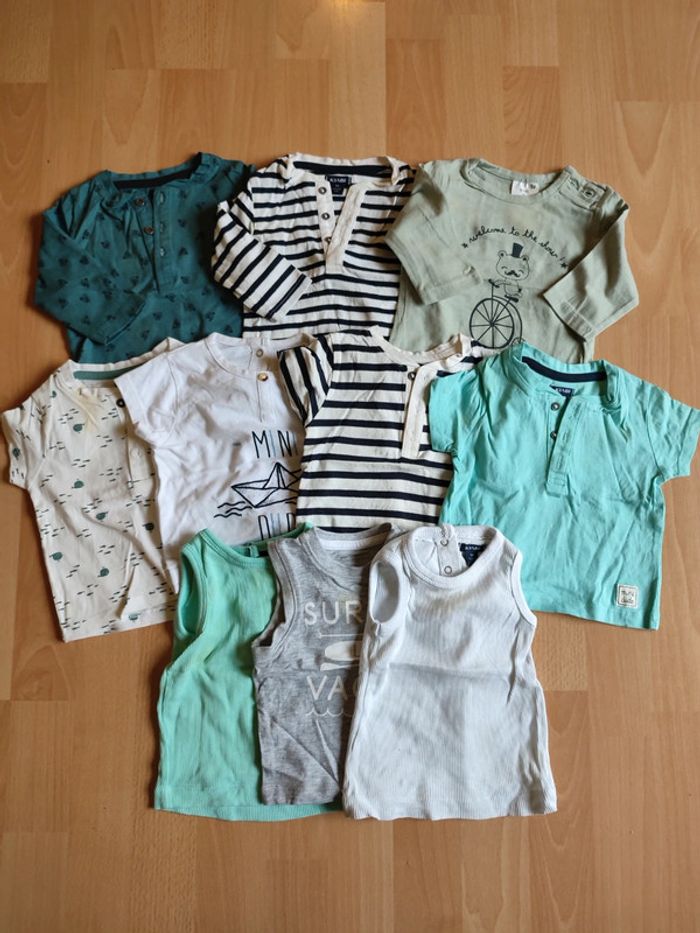 Lot 10 t-shirts / débardeurs été Kiabi en 3M