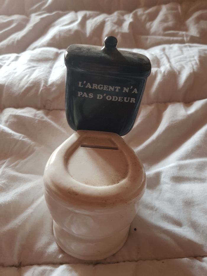 Tirelire en porcelaine WC