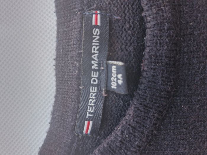 Pull marinière 4 ans - 102 cm Terre de Marins Marine blanc rouge à rayures - photo numéro 4