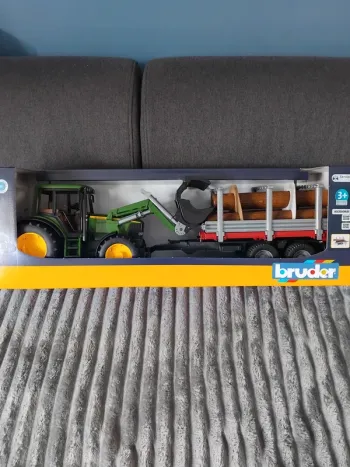 Tracteur Bruder John Deere 6920 avec chargeur frontal + remorque