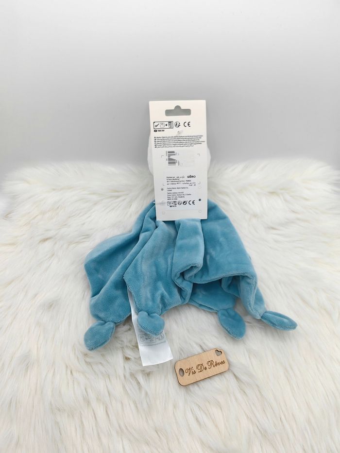 Doudou plat carré Panda Blanc Bleu Gémo - photo numéro 2