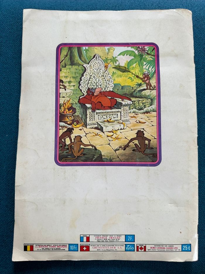 Grand album Panini images ancien Disney Le Livre de la Jungle Mowgli complet stickers autocollants - photo numéro 2