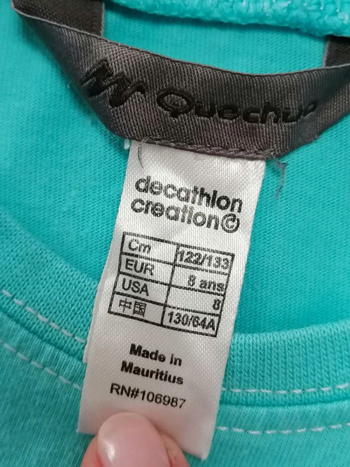 Tee-shirt bleu Quechua 8ans 122.133cm - photo numéro 4