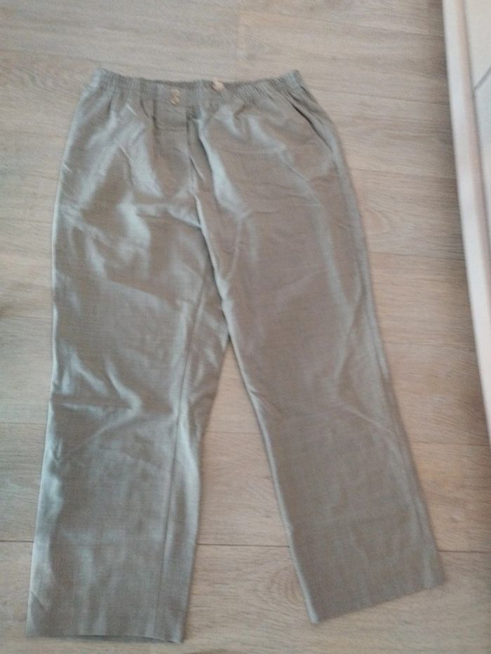 Pantalon taille élastique 46 beige come on - photo numéro 2