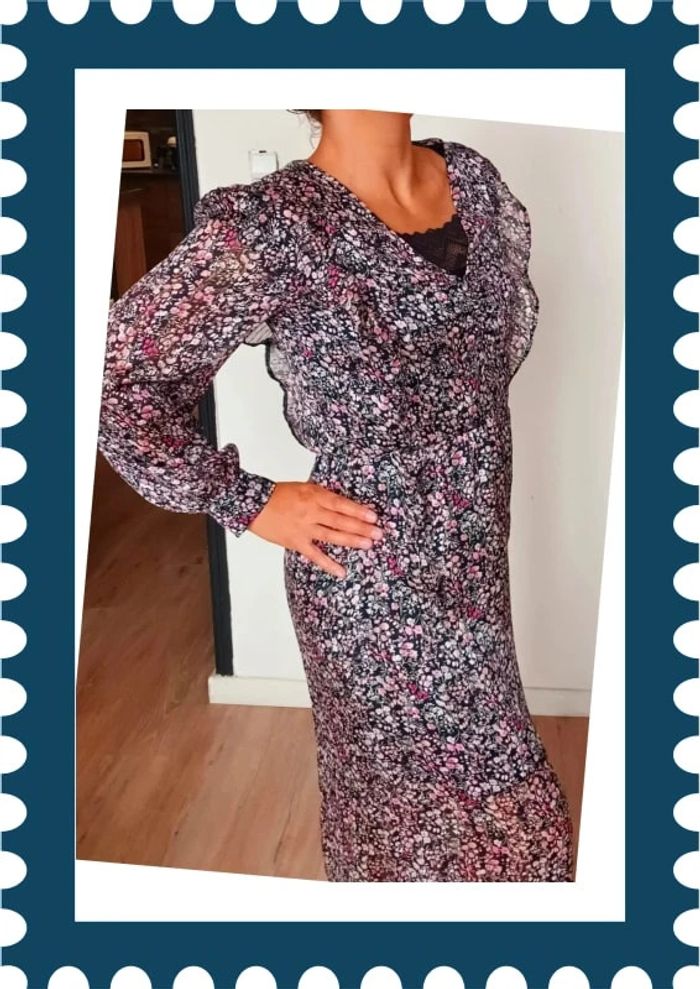 Robe longue à fleurs Kiabi taille 40 - photo numéro 2