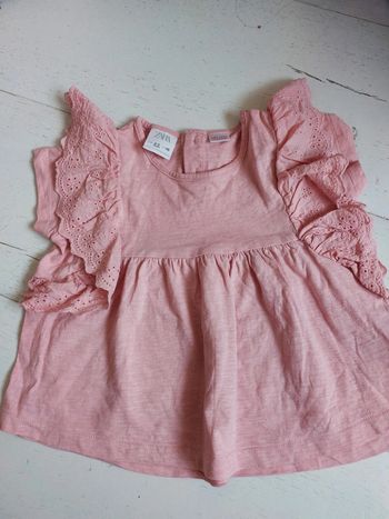 T-shirt broderie et volant Zara Taille 2-3 ans