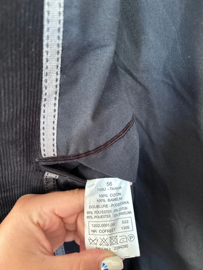 Veste noire en velours côtelé Brice taille 56 - photo numéro 3