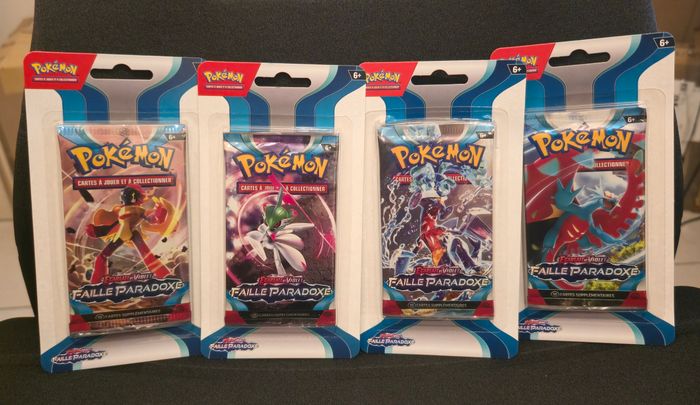 Pokémon Artset de 4 Boosters EV4 Faille Paradoxe sous Blisters Cartonnés - photo numéro 1