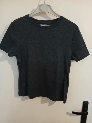 Tee-shirt femme gris anthracite