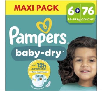 Couche Pampers Baby dry taille 6+