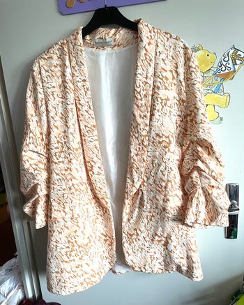 Veste de blazer blanche à motifs, taille unique, marque L’Atelier de Mila 