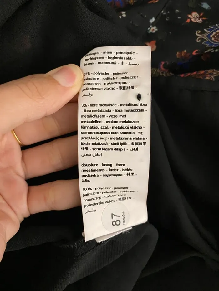 Robe voile fleurie noire manches volants Promod - photo numéro 9