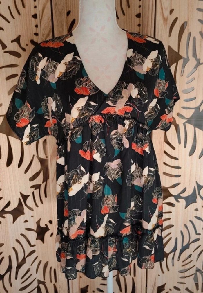 Robe mini ou tunique imprimé floral Fabriqué en France - photo numéro 2