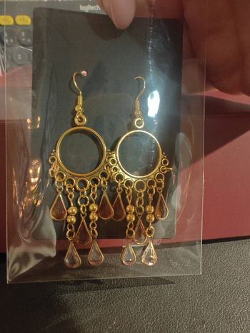Boucles d'oreilles pendantes à cristaux
