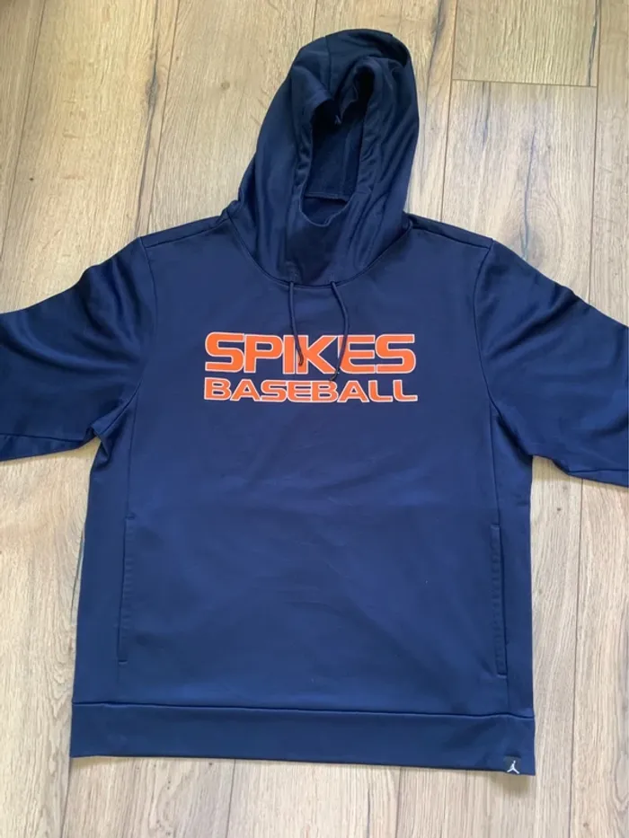 Sweat à capuche Jordan « Spikes Baseball » bleu marine et orange - photo numéro 6