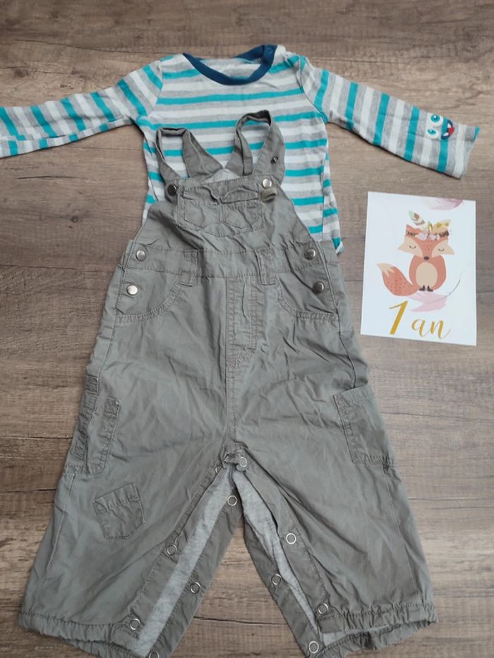 Salopette + teeshirts 12 mois